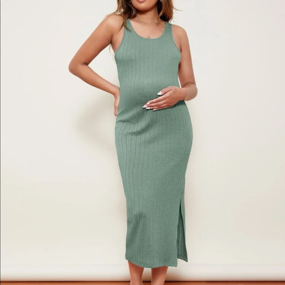 Maternity Split Side Cable Knit Dress - Picture 3 of 6